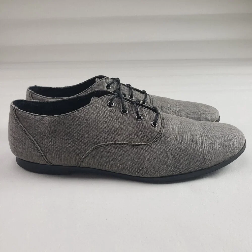 Bed Stu Canvas Oxford Shoe Mens 12 Gray Lace Up Casual Dress Loafer